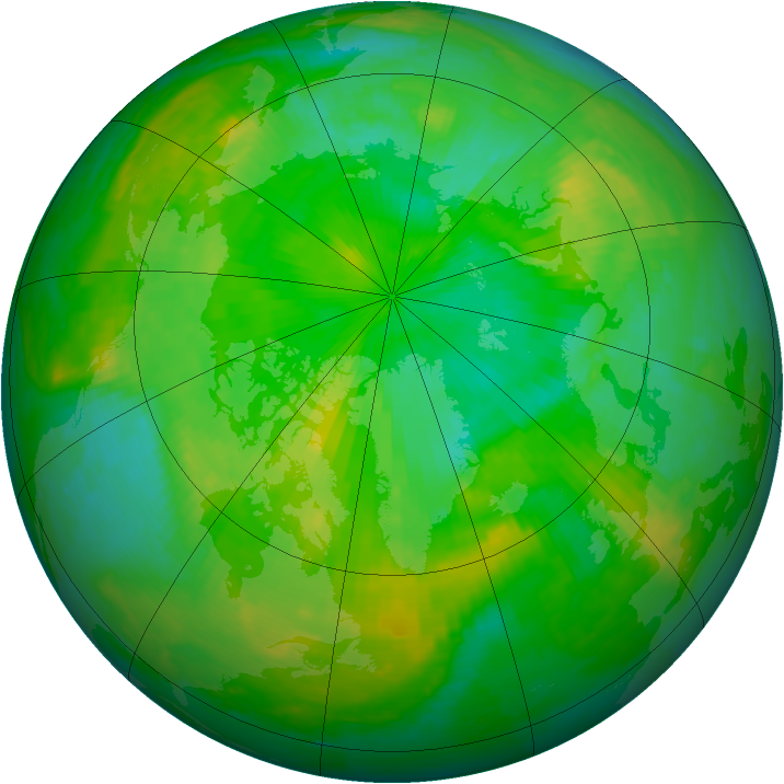 Arctic ozone map for 13 July 2002
